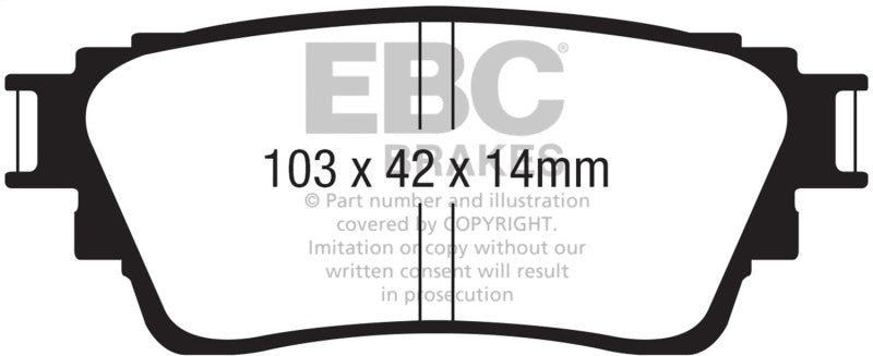 EBC 18-21 Mitsubishi Outlander Yellowstuff Rear Brake Pads DP42376R DP42376R Photo - Primary