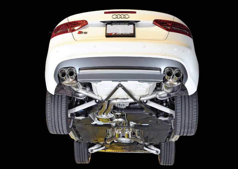 AWE Tuning B8 / B8.5 S5 Cabrio Touring Edition Exhaust - Resonated - Diamond Black Tips 3415-43012 3415-43012 Photo - Mounted