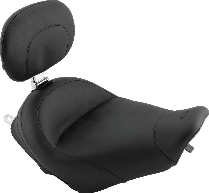 Mustang Motorcycle Mustang 97-07 Harley Rd King, 06-07 Str Glide, 00-05 Eagle Std Solo Seat W/Driver Backrest - Black 79100 79100 Photo - Primary