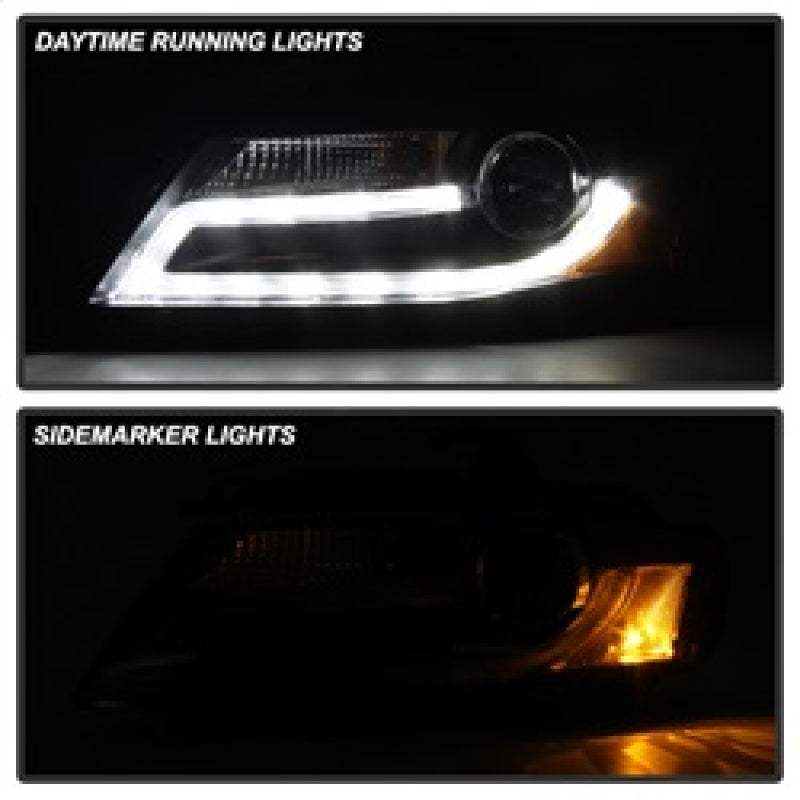 Spyder Audi A4 09-12 Projector Headlights Halogen Model Only - DRL LED Black PRO-YD-AA408-DRL-BK 5081544 5081544 Photo - Unmounted