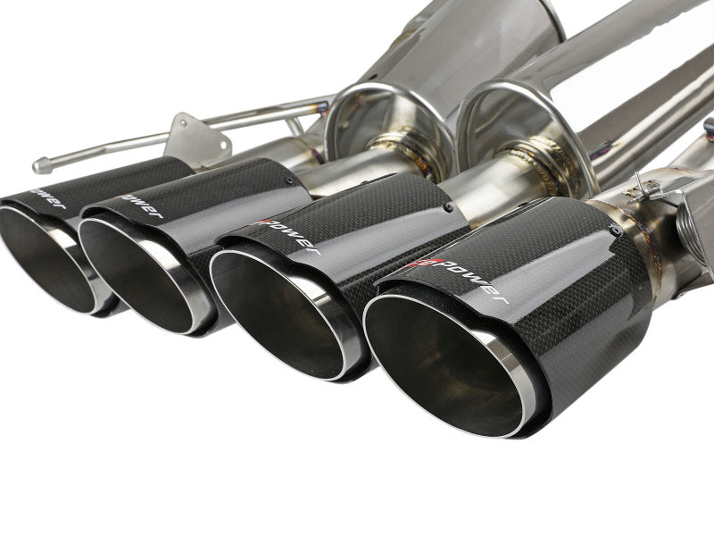 aFe MACH Force-Xp Axle-Back Exhaust System w/ Carbon Fiber Tips Chevrolet Corvette (C7) 14-19 6.2L 49-34056-1C 49-34056-1C Photo - Unmounted