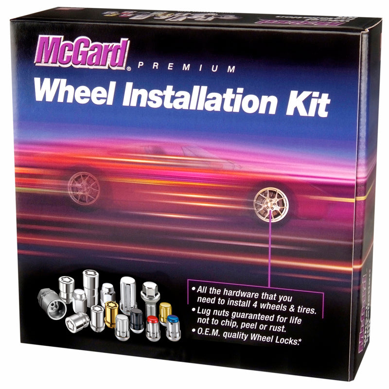 McGard 4 Lug Hex Install Kit w/Locks (Cone Seat Nut) 1/2-20 / 13/16 Hex / 1.5in. Length - Chrome 84430 84430 Photo - in package