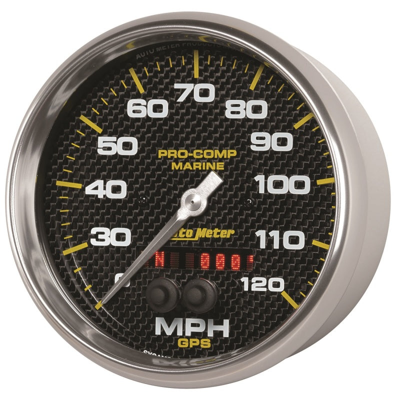 AutoMeter Marine Carbon Fiber 5in 120mph GPS Speedometer 200646-40