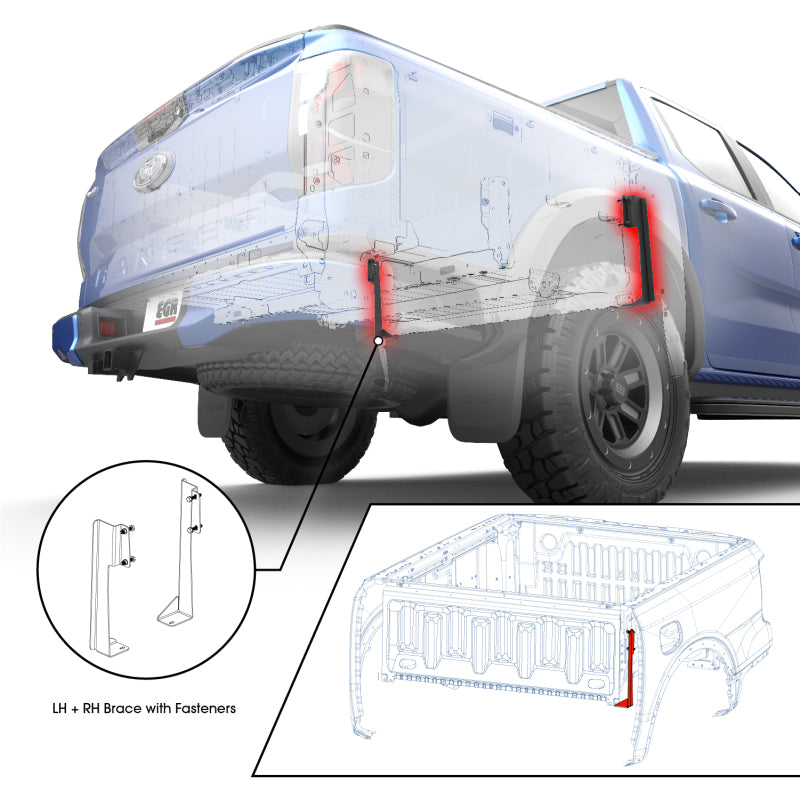 EGR 24-25 Ford Ranger w/ 5ft Bed J-Brace Support for RollTrac RA039842 RA039842 User 2
