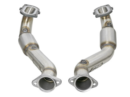 aFe POWER 14-18 Chevrolet Corvette C7 & Z06 Twisted Steel 3in 304 Stainless Steel Mid Pipe w/ Cat 48-34130-1YC 48-34130-1YC Photo - Unmounted