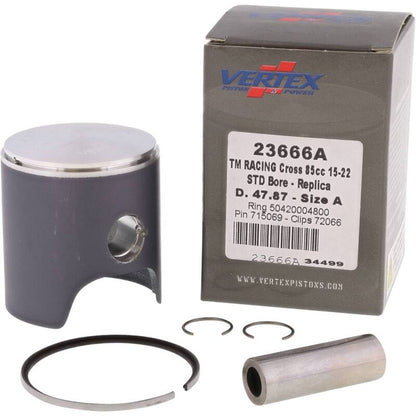 Vertex Pistons Vertex Piston 08-14 TM MX 85 85cc Cast Replica Piston Kit 23666A 23666A Photo - Primary