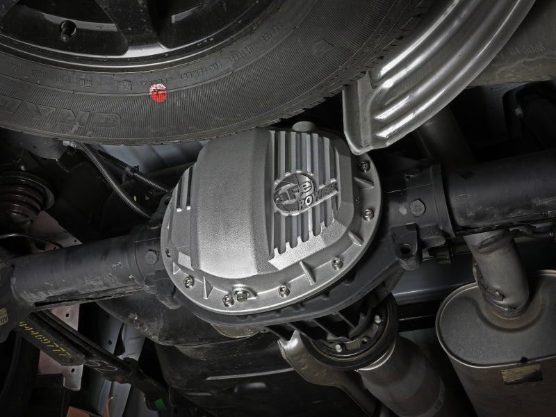 aFe Pro Series GMCH 9.5 Rear Diff Cover Raw w/ Machined Fins 19-20 GM Silverado/Sierra 1500 46-71140A 46-71140A Photo - Mounted