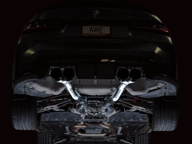 AWE Tuning AWE Track Edition Catback Exhaust for BMW G8X M3/M4 - Diamond Black Tips 3020-42482 3020-42482 Photo - Mounted