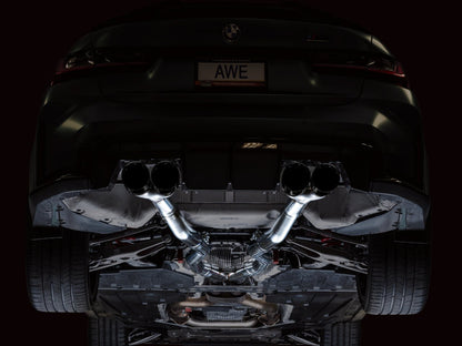 AWE Tuning AWE Track Edition Catback Exhaust for BMW G8X M3/M4 - Diamond Black Tips 3020-42482 3020-42482 Photo - Mounted