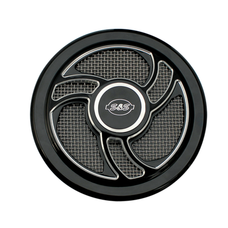 S&S Cycle Stealth Applications Torker Air Cleaner Cover w/ Machined Highlights - Gloss Black 170-0206