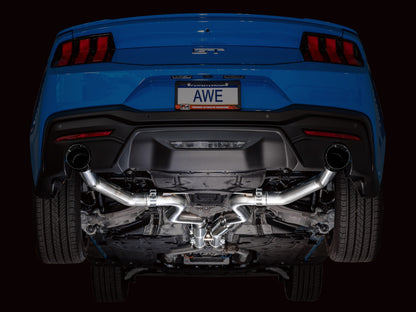 AWE Tuning AWE 2024 Ford Mustang GT Fastback S650 RWD Track Edition Catback Exhaust w/ Dual Diamond Black Tips 3020-33650 3020-33650 Photo - Mounted