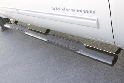 LUND 07-17 Chevy Silverado 1500 Crew Cab 5in. Oval Straight SS Nerf Bars - Polished 23910561 23910561 Photo - Mounted