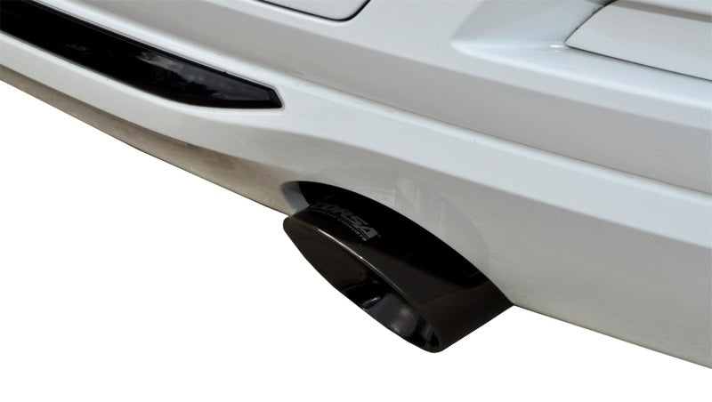 Corsa 12-14 BMW 335i Sedan RWD F30 3in Black Touring Dual Rear Single 3.5in Tip Cat-Back Exhaust 14937BLK 14937BLK Photo - Mounted