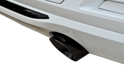 Corsa 12-14 BMW 335i Sedan RWD F30 3in Black Touring Dual Rear Single 3.5in Tip Cat-Back Exhaust 14937BLK 14937BLK Photo - Mounted