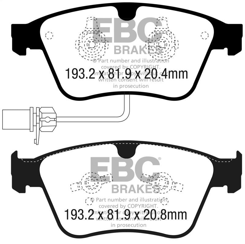EBC 13-18 Bentley Continental 4.4TT Bluestuff Front Brake Pads DP52317NDX DP52317NDX Photo - Primary