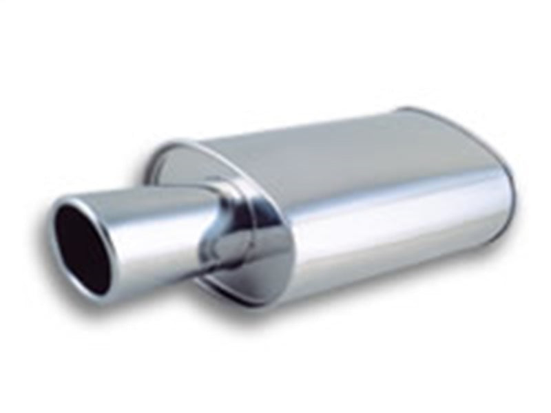 Vibrant STREETPOWER Oval Muffler w/ 4" Round Angle Cut Tip (3" inlet) 1042 Photo - Primary