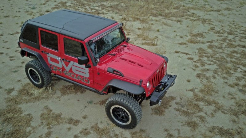 DV8 Offroad 07-18 Jeep Wrangler JK Metal Heat Dispersion Hood - Primer Black HDMB07-02 HDMB07-02 Photo - Close Up