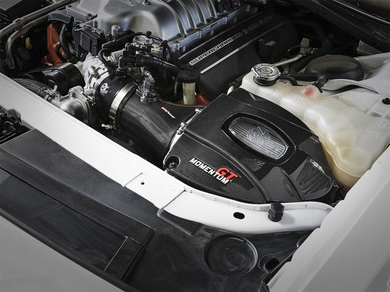 aFe Momentum GT Black Series Carbon Fiber Cold Air Intake System Dodge 52-72204-CF Photo - Mounted
