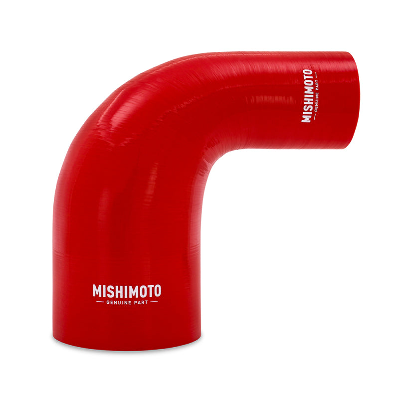 Mishimoto Silicone Reducer Coupler 90 Degree 2.5in to 4in - Red MMCP-R90-2540RD MMCP-R90-2540RD Photo - Primary