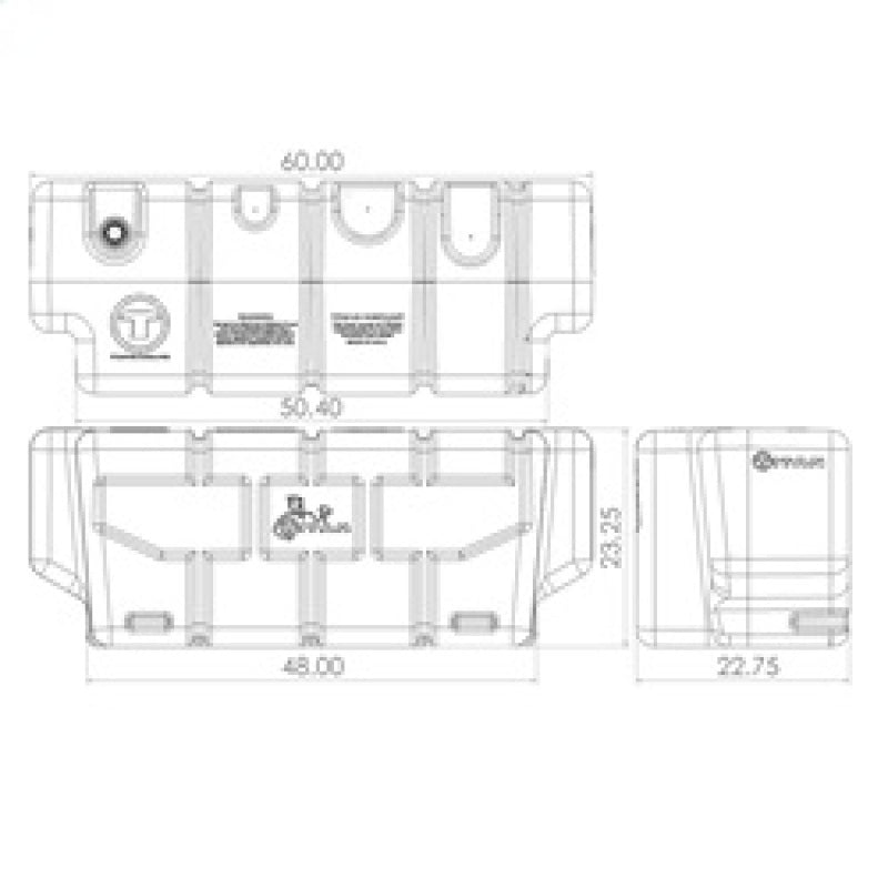 Titan Fuel Tanks Universal 100 Gallon Heavy Duty Transfer Tank (Non Nissan Cargo Box/RamBox) 5015100 5015100 Technical Drawing