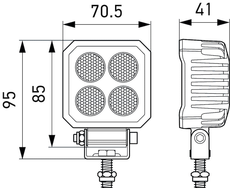 Hella ValueFit LED Work Light TS1700 LED MV CR LT 357110002 357110002 Technical Drawing