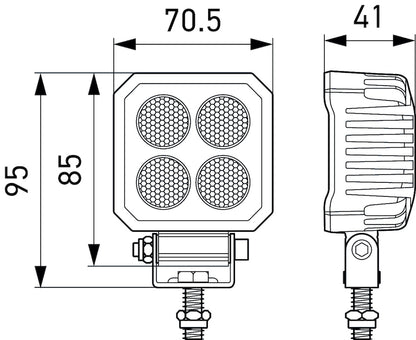 Hella ValueFit LED Work Light TS1700 LED MV CR LT 357110002 357110002 Technical Drawing
