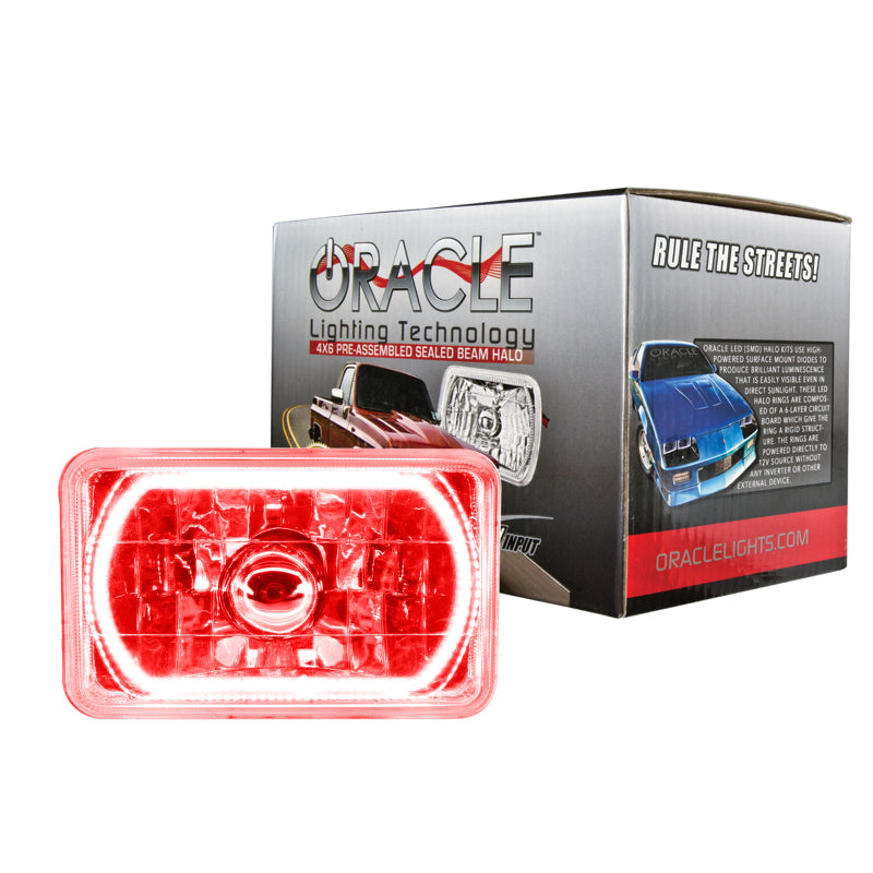 ORACLE Lighting Oracle Pre-Installed Lights 4x6 IN. Sealed Beam - Red Halo 6909-003 6909-003 Photo - Primary