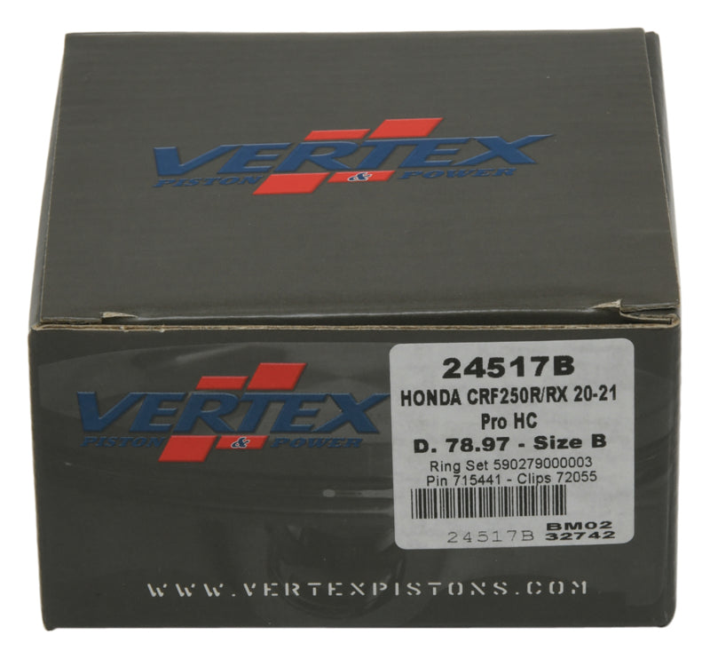 Vertex Pistons Vertex Piston 20-21 Honda CRF 250 R 250cc Forged High Compression Piston Kit 24517B 24517B Photo - Primary
