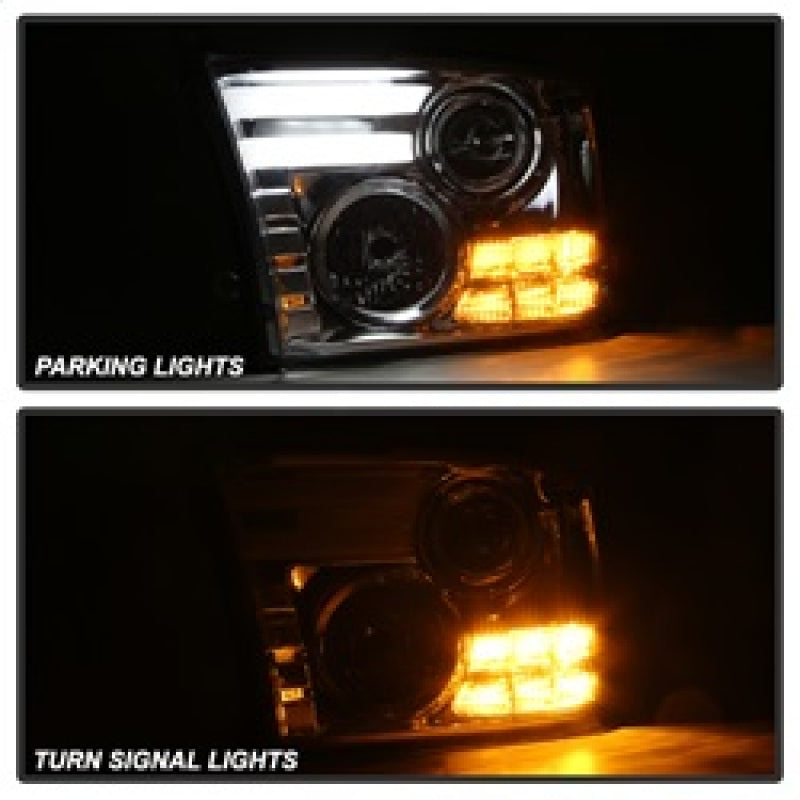 Spyder Dodge Ram 09-12 Projector Headlights Light Bar DRL Chrome PRO-YD-DR09-LBDRL-C 5080998 5080998 Photo - Unmounted