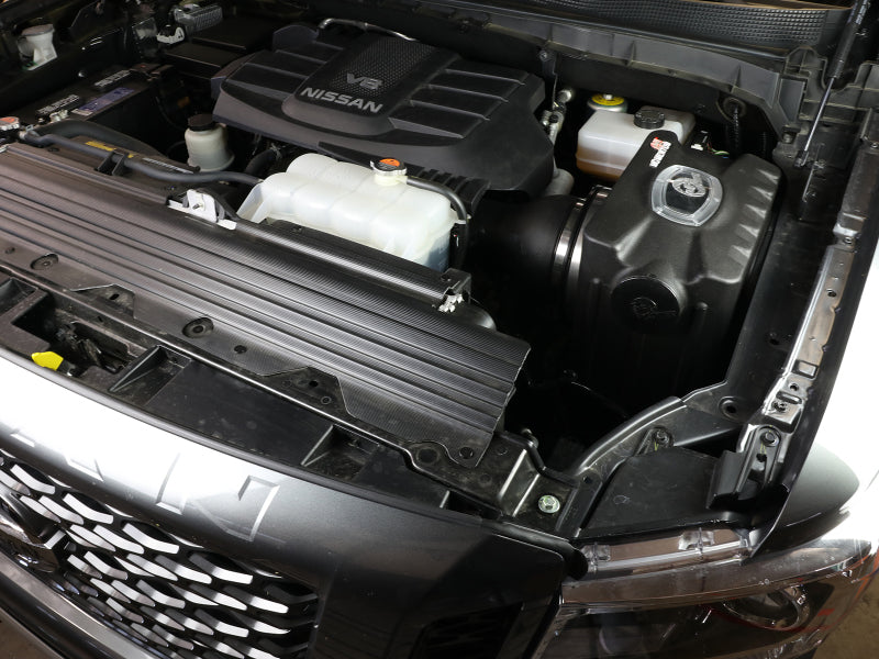 aFe Momentum HD Pro 10R Cold Air Intake System 17-19 Nissan Titan XD V8-5.6L 50-70034R 50-70034R Photo - Mounted