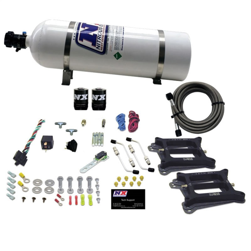 Nitrous Express Dual/4150/Gasoline Nitrous Kit (50-300HP) w/15lb Bottle 30240-15 30240-15 Photo - Primary