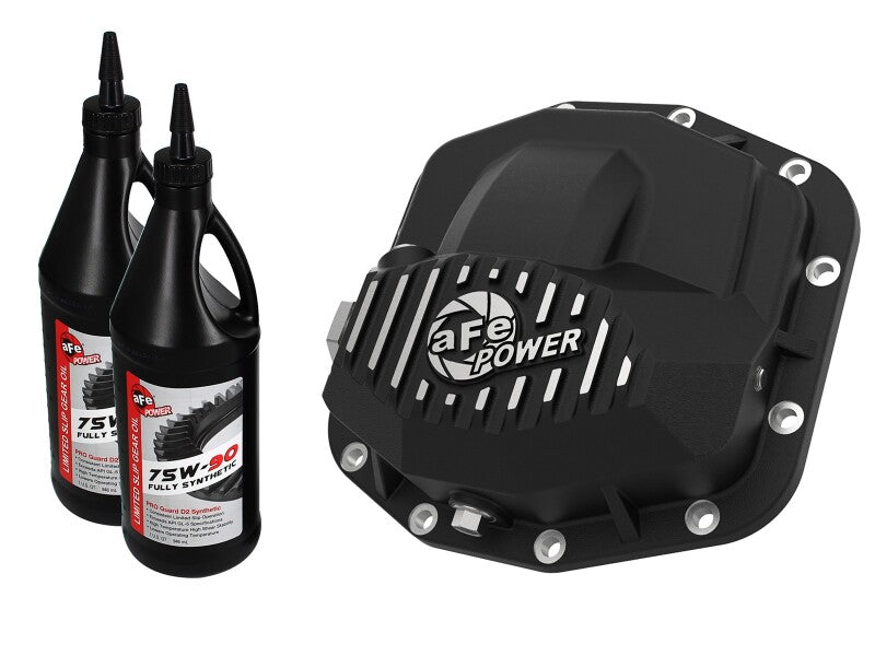 aFe 18-21 Jeep Wrangler JL Dana M210 Pro Series Front Diff Cover w/ Oil - Black 46-71031B 46-71031B Photo - Primary