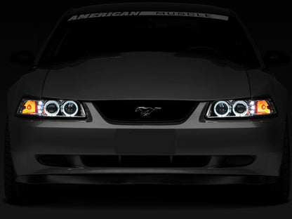 Raxiom 99-04 Ford Mustang Dual LED Halo Projector Headlights- Chrome Housing (Clear Lens) 49114 49114 Photo - Close Up