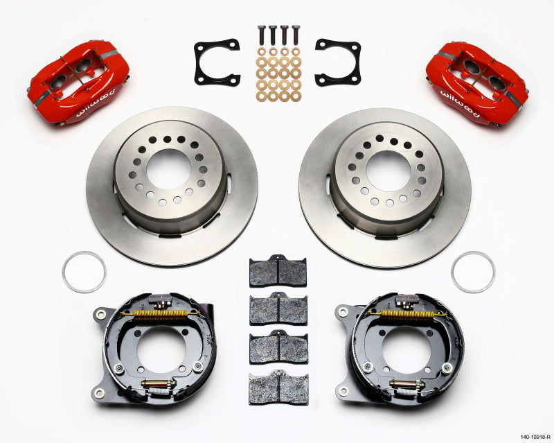 Wilwood Forged Dynalite P/S Park Brake Kit Red Chevy 12 Bolt-Spec 3.15in Brng Stggrd mt 140-10918-R 140-10918-R Photo - Primary