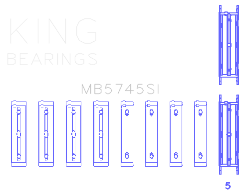 King Engine Bearings King Subaru FA/FB (Size 0.50 Oversized) Main Bearing Set MB5745SI0.5 MB5745SI0.5 Photo - Primary