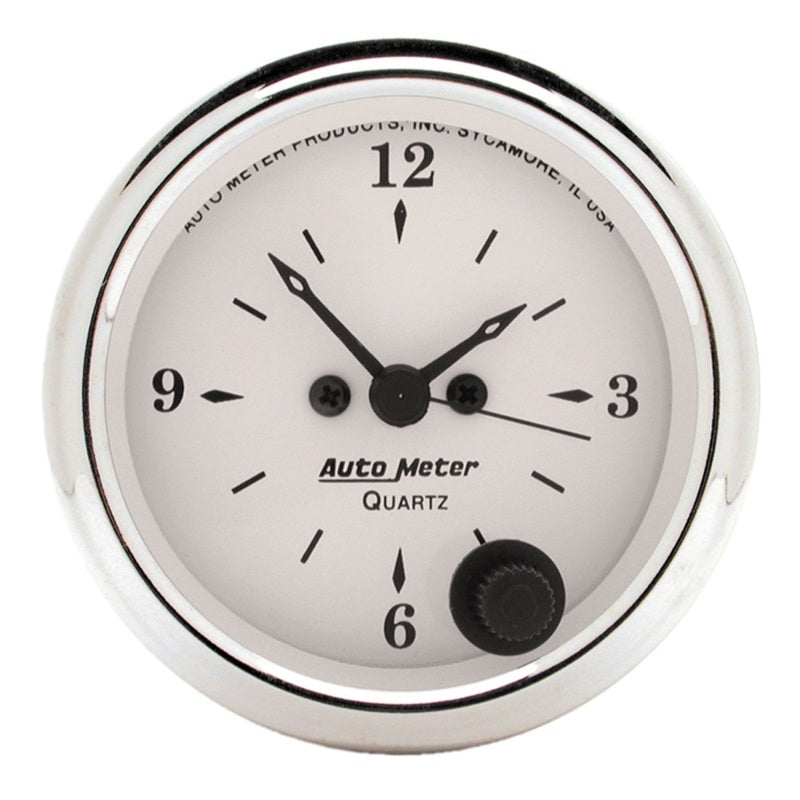 Autometer Gauge, Clock, 2 1/16", 12Hr, Analog, Old Tyme White 1686 Photo - Primary