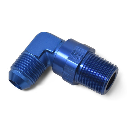 Russell #8 90° Male AN To Male Swivel NPT - Blue 614128 Photo - out of package