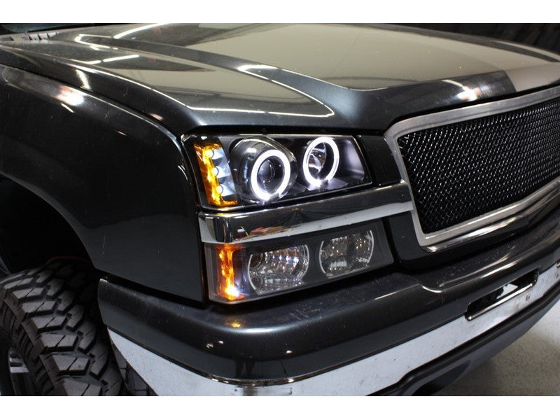 Spyder Chevy Silverado 1500 03-06 Projector LED Halo LED Amber Reflctr Blk PRO-YD-CS03-AM-BK 5009456 5009456 User 1