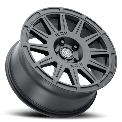 ICON Ricochet 17x8 5x100 38mm Offset 6in BS Satin Black Wheel 7017805060SB 7017805060SB Photo - Unmounted