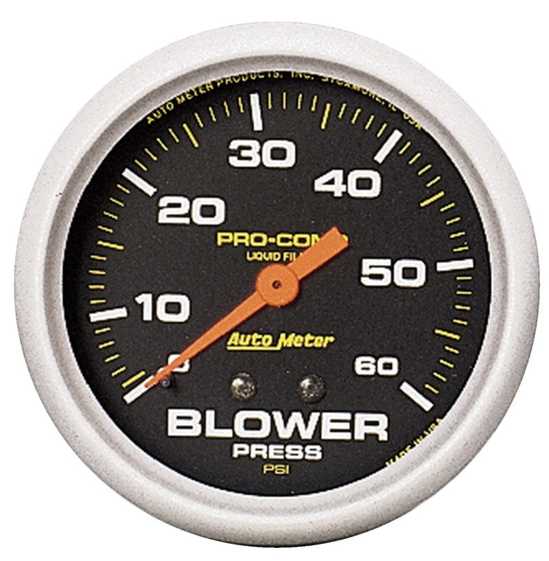 Autometer Gauge, Blower Press, 2 5/8", 60PSI, Liquid Filled Mechanical, Pro-Comp 5402 Photo - Primary