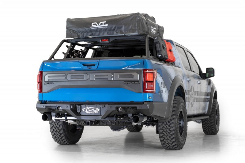Addictive Desert Designs 17-20 Ford Raptor F-150 Bomber Rear Bumper w/ Backup Sensor Cutouts R110011370103 R110011370103 Photo - Mounted