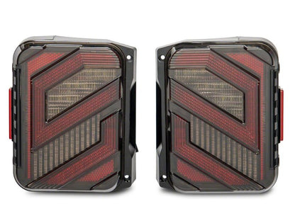 Raxiom 07-18 Jeep Wrangler JK Axial Series Trident LED Tail Lights- Blk Housing (Clear Lens) J173719 J173719 Photo - Close Up