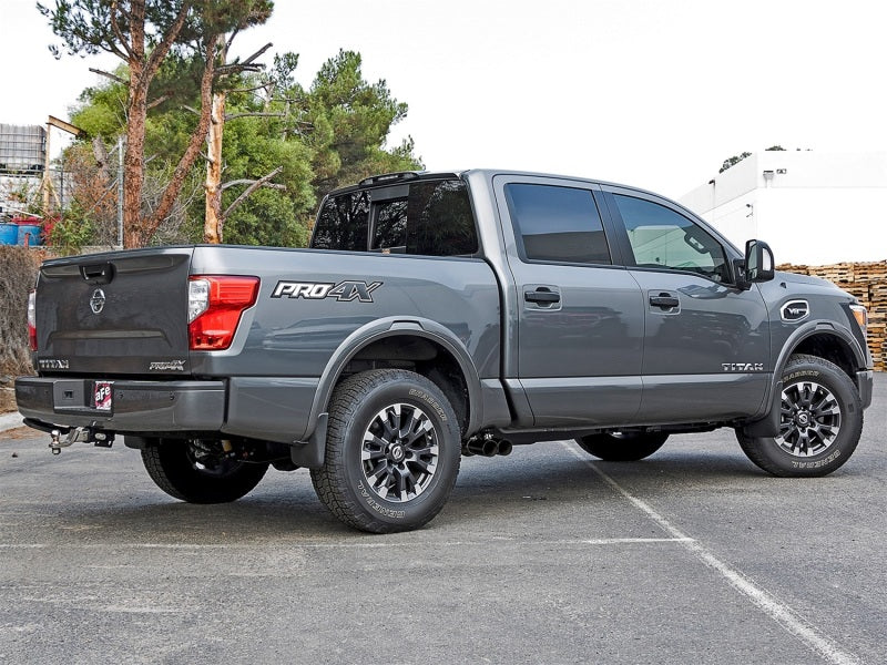 aFe Rebel Series 2-1/2" Cat-Back Exhaust System w/ Black Tip Nissan Titan 49-46126-B Photo - Mounted