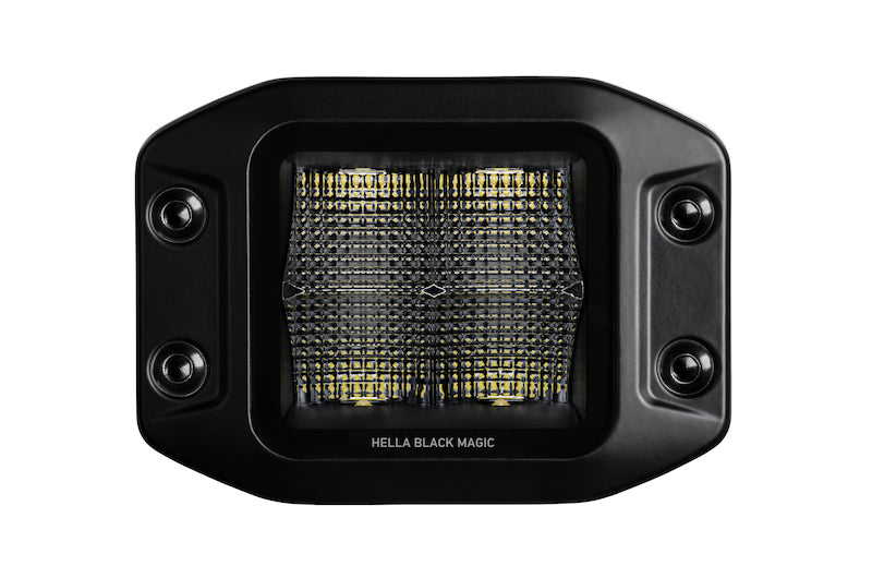 Hella Universal Black Magic 3.2in L.E.D. Cube Kit - Flood Beam (Flush Mount) 358176831 358176831 Photo - Close Up