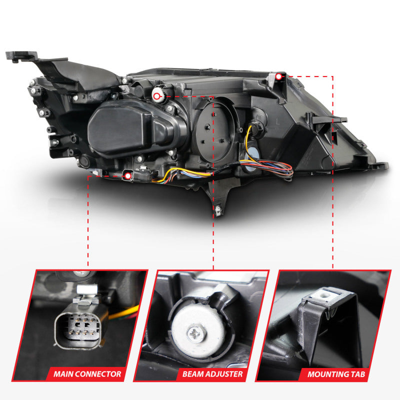 ANZO 14-20 Chevrolet Impala Square Projector LED Bar Headlights w/ Black Housing 121574 121574 User 4