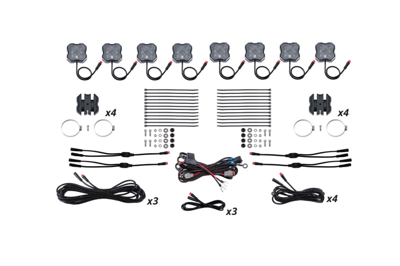 Diode Dynamics Stage Series SXS Rock Light Installer Kit - RGBW M8 (8-pack) DD7753 DD7753 Photo - Primary