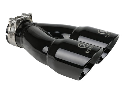 aFe Takeda 2.5in 304 Stainless Steel Clamp-on Exhaust Tip 2.5in Inlet 3in Dual Outlet - Black 49T25364-B10 49T25364-B10 Photo - Primary