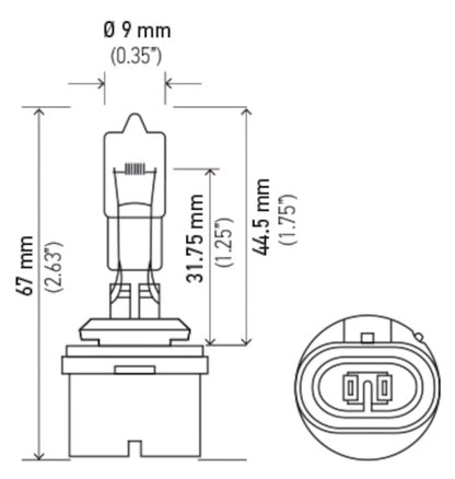 Hella Bulb 884 12V 27W Pg13 T325 884 884 Technical Drawing