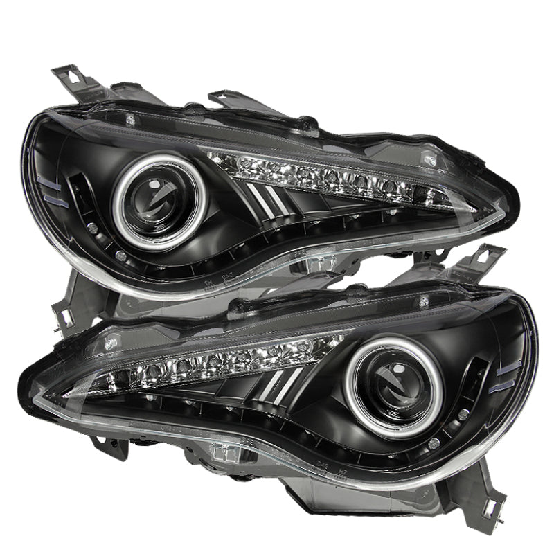 Spyder Scion FRS 12-14 Projector Headlights DRL LED Black PRO-YD-SFRS12-BK 5075413 5075413 Photo - Primary