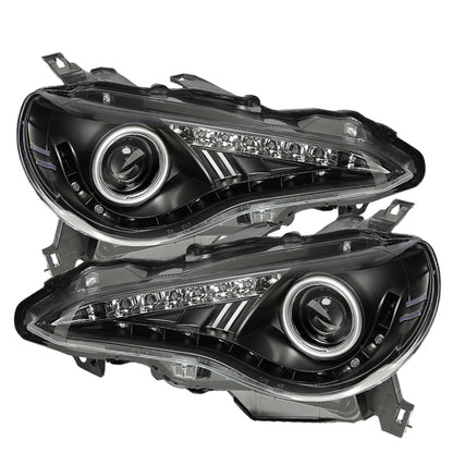 Spyder Scion FRS 12-14 Projector Headlights DRL LED Black PRO-YD-SFRS12-BK 5075413 5075413 Photo - Primary
